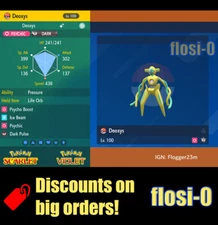 6IV Shiny Deoxys Pokemon Scarlet and Violet