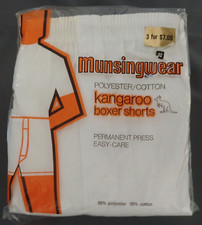 VTG Munsingwear Kangaroo Boxer Shorts 32 Waist 3 Pack Perma Press 50 / 50 White