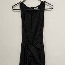 TUSSAH Womens Black Sleeveless Jumpsuit Size 8 Tie Up