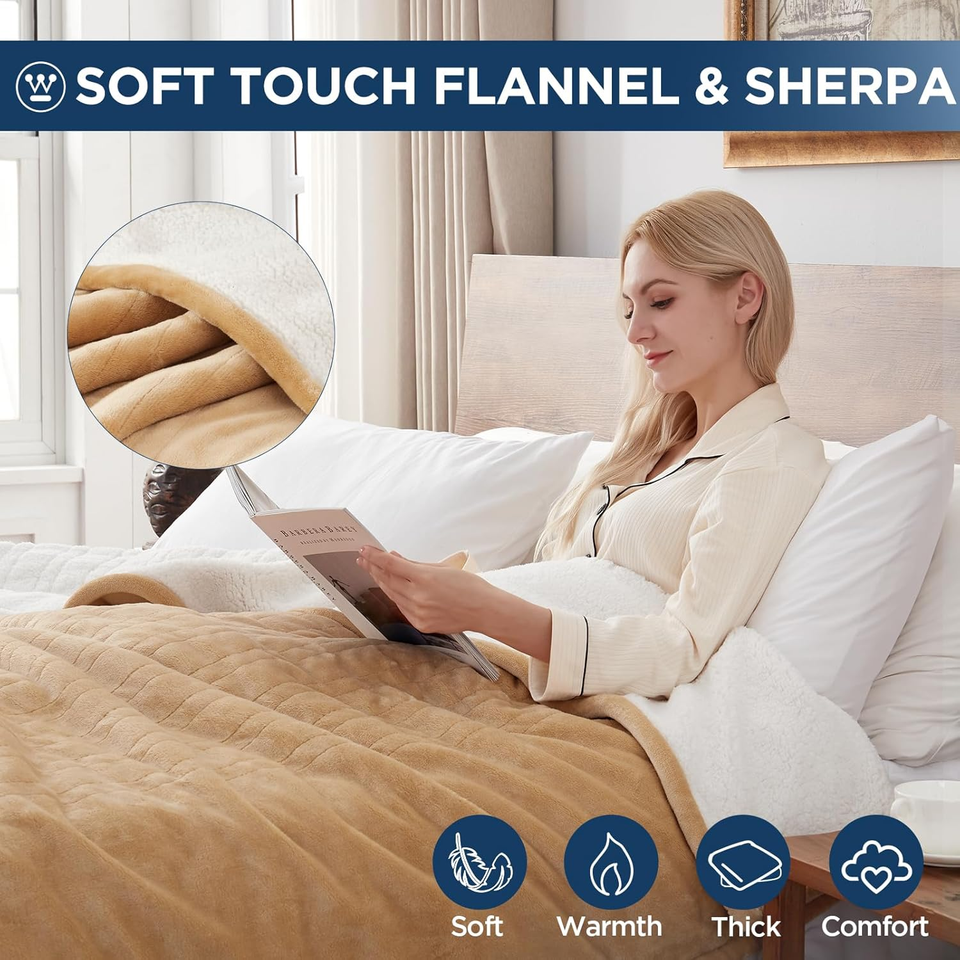 Electric Blanket Queen, Heated Blanket Queen Size with 10 Heating