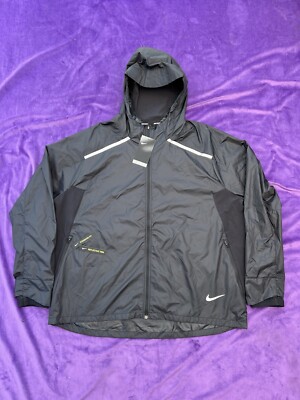 Nike Men's Repel Reflective Running Black Hooded Jacket BV4866-010