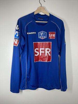 vintage france long sleeve kappa football jersey mens XL blue