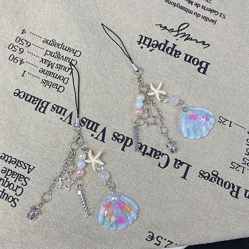 Sweet Pearl Shell Phone Chain Lanyard Keychain Pendants Bag Decoration Accessory - Zdjęcie 7 z 7