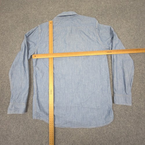 Quiksilver Shirt Mens SMALL Blue Chambray Long Sleeve Button Up collared Size S - Picture 6 of 9