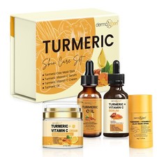 TURMERIC SET OF 4 - TURMERIC CREAM, TURMERIC SERUM, TURMERIC OIL  MASK STICK