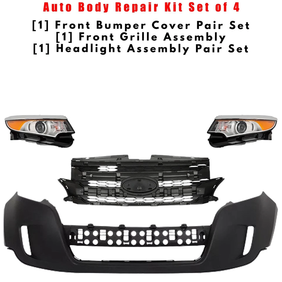 Front Bumper Cover Fascia – 2011-2014 Ford Edge – Primered Replacement By Greatparts