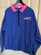 Vintage 80s Neon Just Do It 1/4 Zip Nylon Pullover Windbreaker Large Made in USA