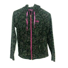 The North Face Womens XS Multicolor Pink Trim Zip-Up Hooded Light Jacket