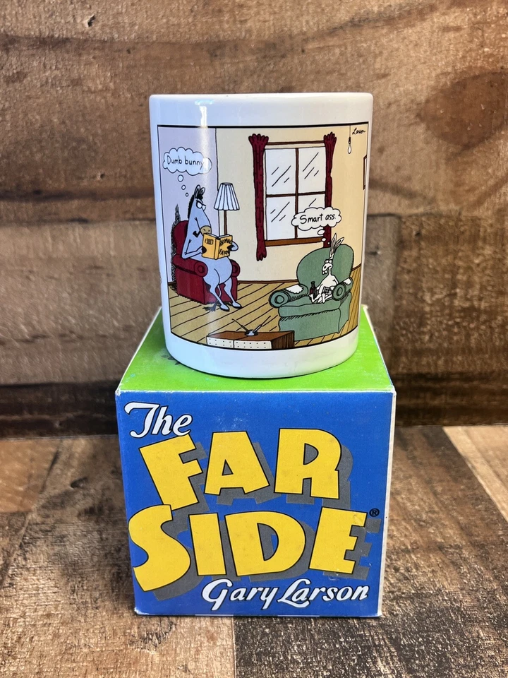 The Far Side By Gary Larson Coffee Mug Oz Dumb Bunny Smart Ass 1992 New - Image 2 of 4