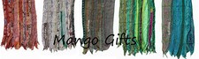 Vintage Silk Sari Recycled Scarves Patchwork scarf stoles Wholesale Lot 5 Pcs