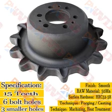 Drive Sprocket 15 Teeth 5.75" Deep Fits Bobcat Skid Steer Loaders T140 T190 T180