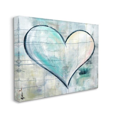 Graffiti Texture Heart Blue White Painting, Design by Kami Lerner Wall Art, 2...