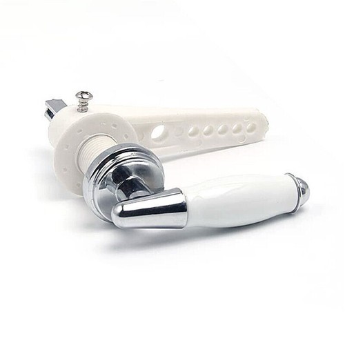 White Traditional Ceramic Bathroom Flush Cistern Lever Toilet Handle Replacement - Picture 7 of 10
