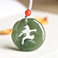 Hetian Jade Clear Water Nine Tailed Fox Jade Pendant Qinghai Jade