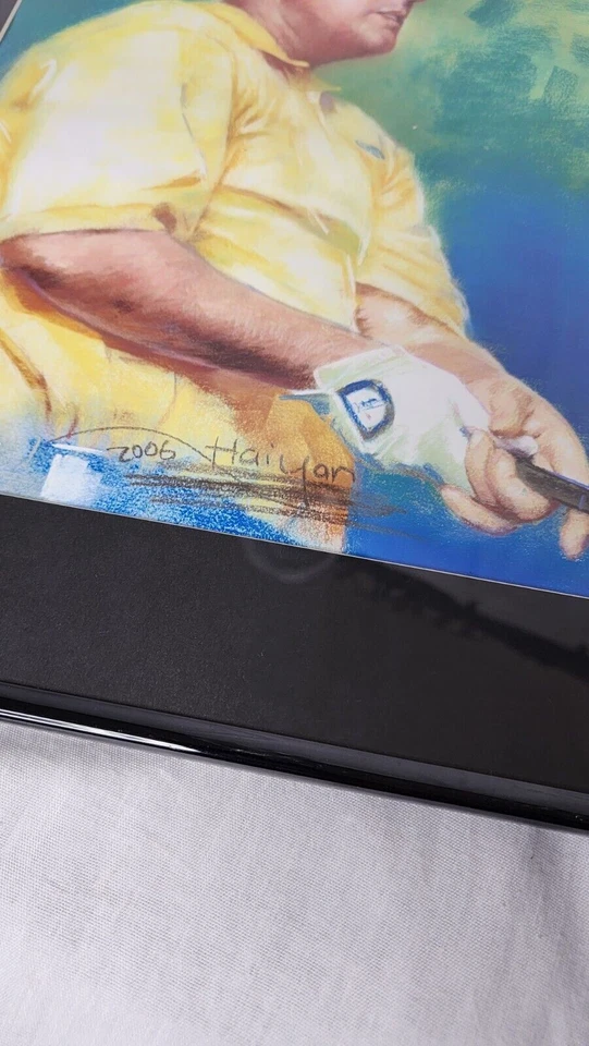 PHIL MICKELSON Golf ART Memoribilia 16" X 20" Hermosa impresión Firmada Haiyan 2006 Foto 2 de 4