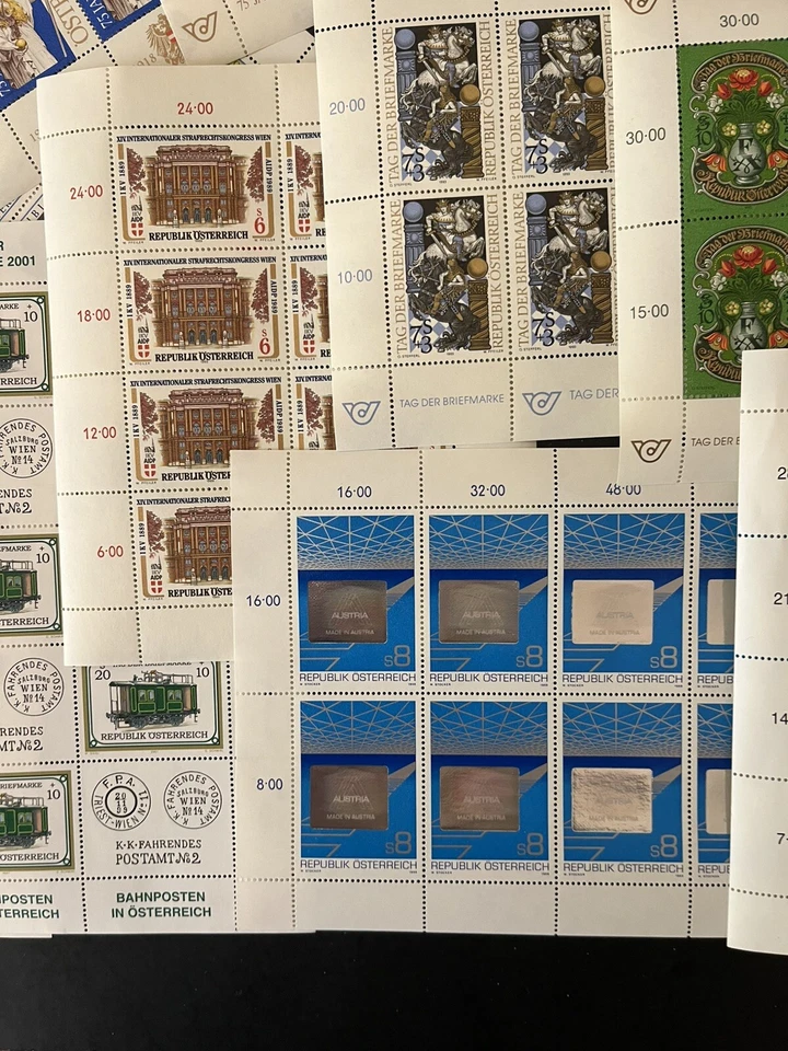 AUSTRIA  - Collection of 20 MINI SHEETS  "DAY of the STAMP" and More - MNH - Image 4 of 4