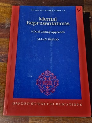 Mental Representations : A Dual Coding Approach Paperback Allan Paivio FREE SHIP