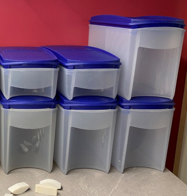Tupperware Eidgenosse Plus Set Dose Aufbewahrung Deckel blau 4x 1,0l  2x350 ml