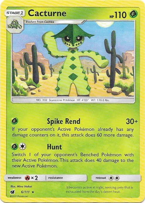 Cacturne 6/111 Rare Crimson Invasion Pokemon Near Mint