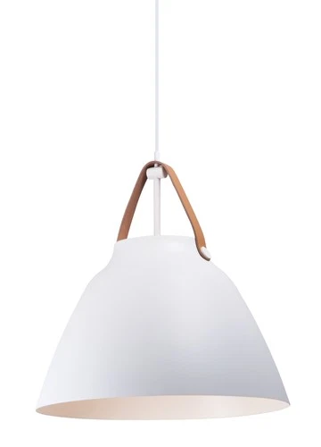 Tan Leather   White One Light Pendant from the Nordic Collection - Picture 2 of 2