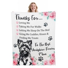 Yorkie Gifts Women Dog Lovers Soft Warm Blanket Throw 50x60 Inch Christmas