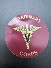 3" vintage sticker decal U.S. Army Veterinary Corps