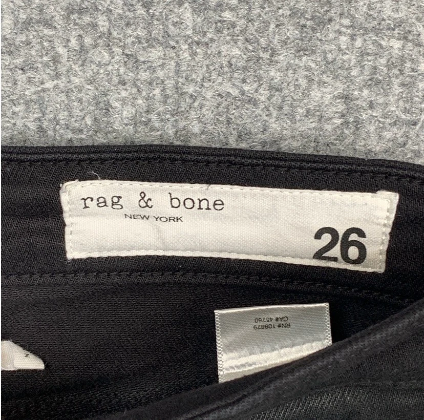 Rag & Bone Jeans Womens 26 Black Denim Nina High Rise Skinny Coated Ankle ZipFly - Image 3 of 4