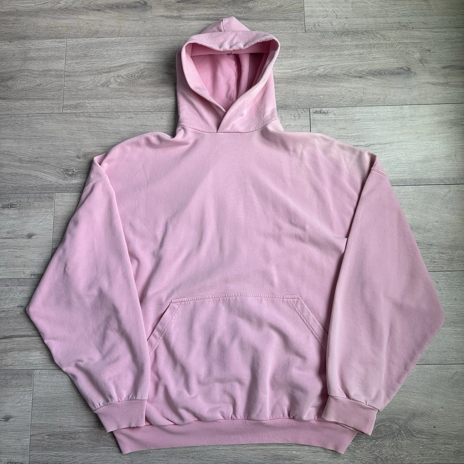 BALENCIAGA Felpa con Cappuccio Rosa Strass Unisex Media Autentica (Adatta XL) Oversize