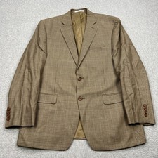 Lauren Ralph Lauren Blazer Mens 42R Brown Houndstooth Silk Wool Sport Coat