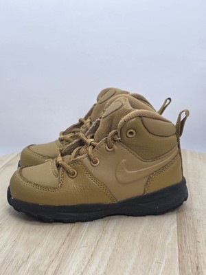 Toddler Size 8C Nike Manoa LTR Lace Up Boots Wheat Leather Black Sole BQ5374-700