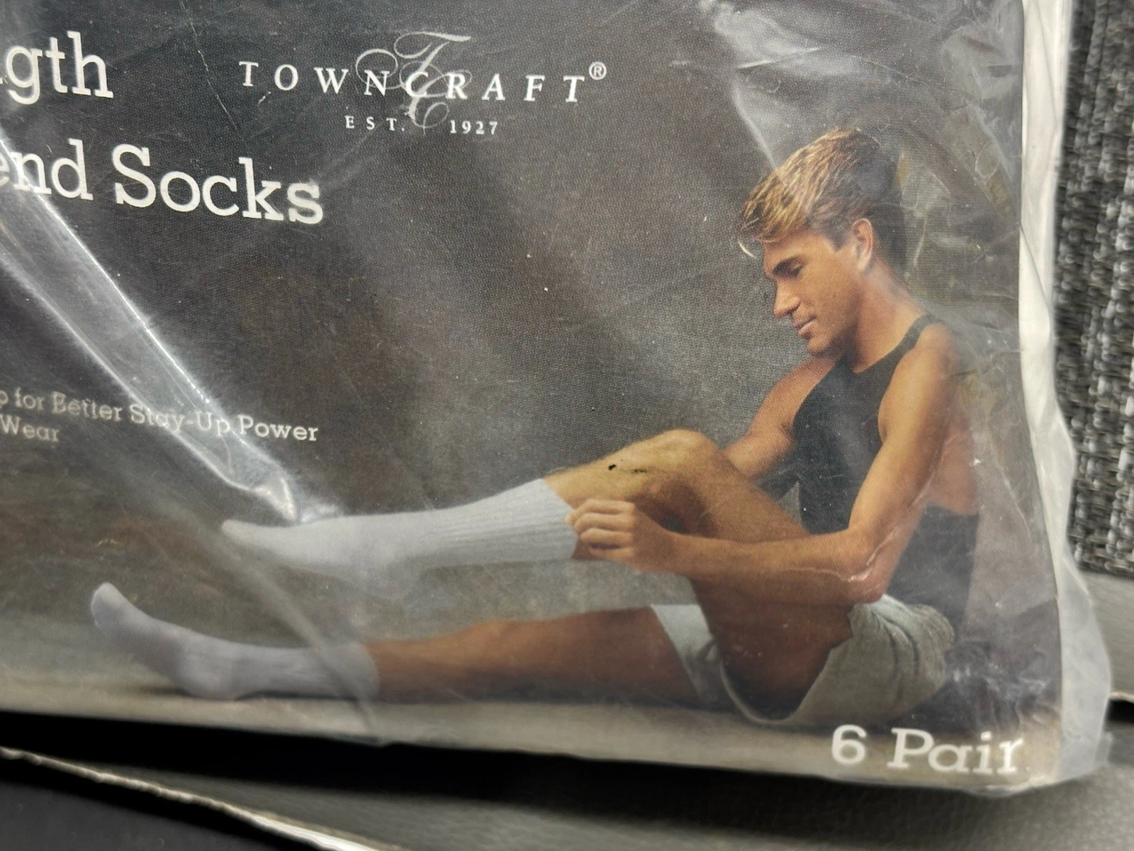 Men’s Vintage Towncraft Crew Cotton Blend Socks 6 PR 10-13 NOS