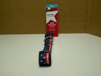 TOP-PAW STAR SPANGLIN' DOG COLLAR SMALL 10in-14in NEW (MF1348)