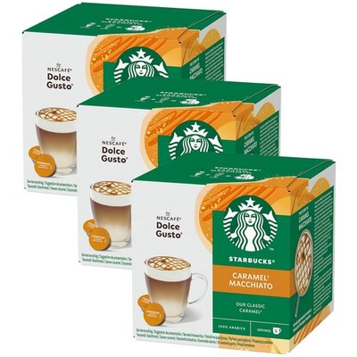 STARBUCKS Caramel Macchiato 3er Pack (3 x 12 Kapseln) DOLCE GUSTO Kaffeekapseln