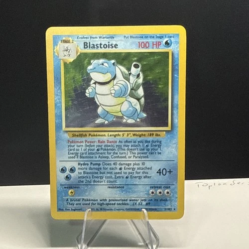 Pokémon Blastoise Base Set Holo Rare 100 HP Card 2/102 Wizards of the Coast 1999