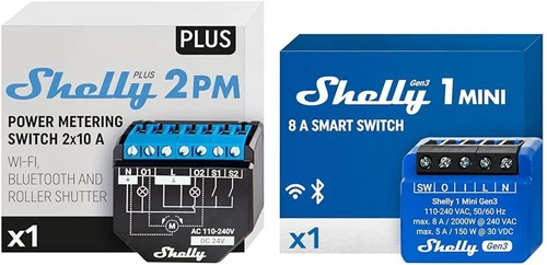 Shelly plus 2PM | Wlan & Bluetooth 2 Kanäle Smart Relais Schalter Mit Leistungsm