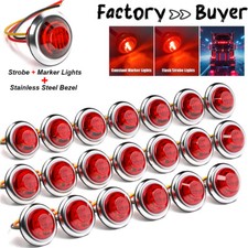 20x 34 Strobesteady Marker Lights Red Led Side Clearance Flash Lights 12v 24v