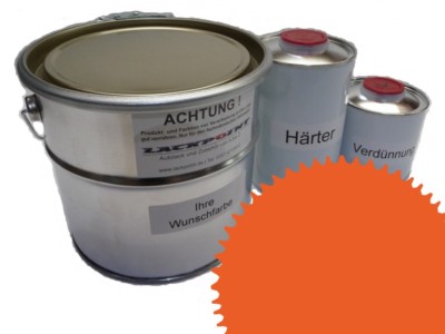 5 Liter Set 2K Autolack RAL 2011 Tieforange Acryl Glänzend Lackpoint UNI !