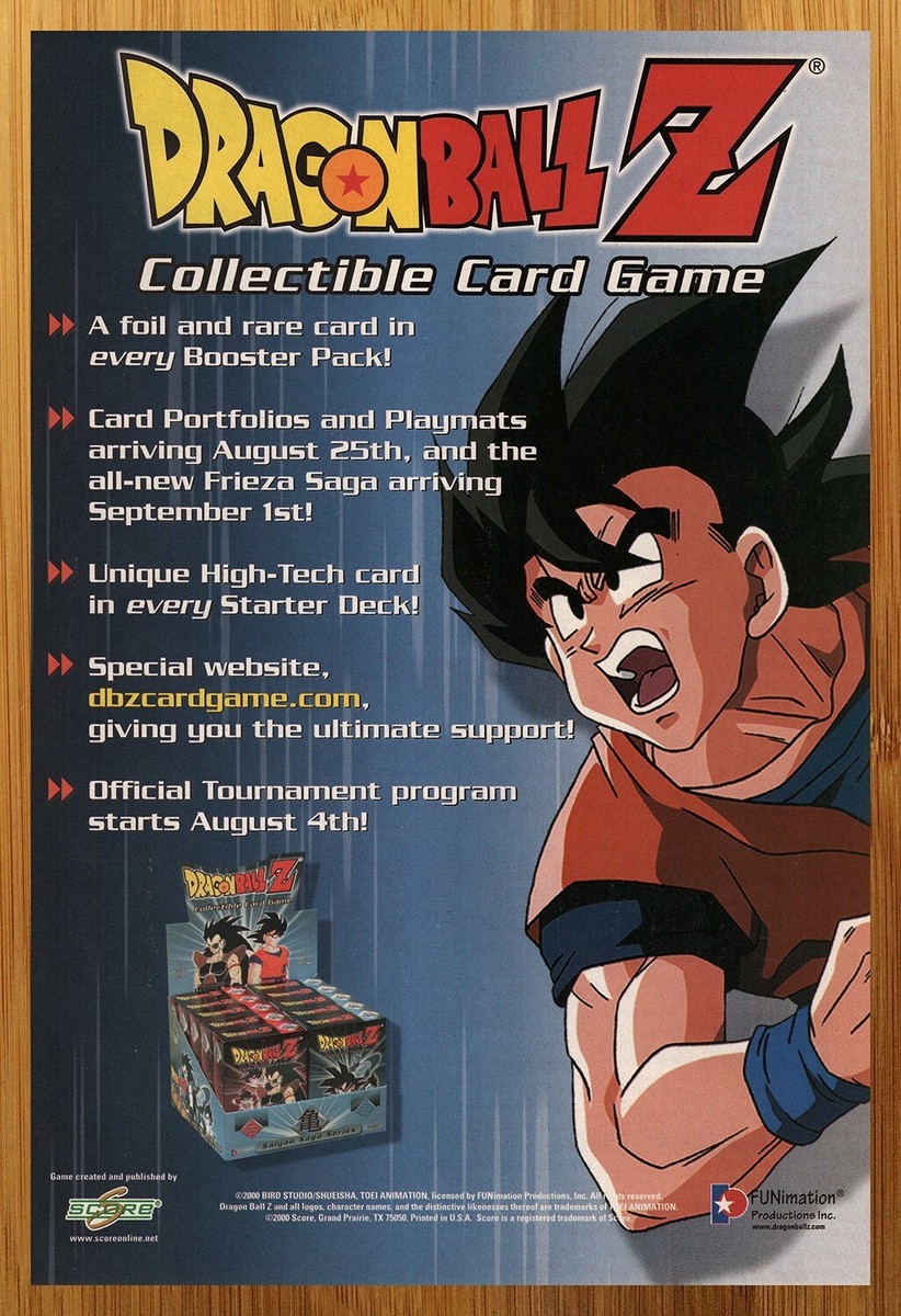 2000 Dragon Ball Z CCG Saiyan Saga Print Ad/Poster TCG Card Game