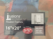 Illusions Aluminum Floater Frame, 16"" x 20"" Silver - 1-5/8"" Deep - 2 Pack