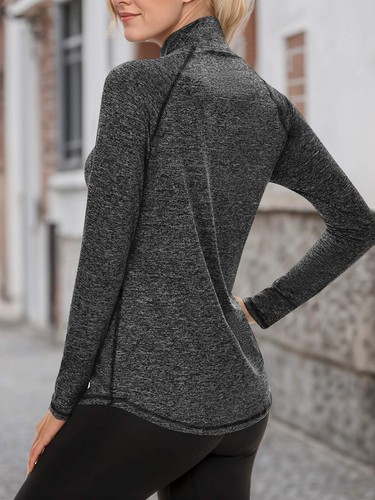 Womens UPF 50+ Long Sleeve 1/4 Zip Pullover Athletic Hiking Running Workout Tops - Picture 4 of 13