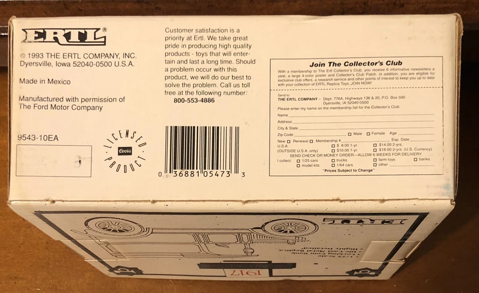 ERTL 1917 Coors Leche Malteada Die-Cast Metal Banco de Monedas Escala 1:25 Modelo T NUEVO Foto 4 de 4