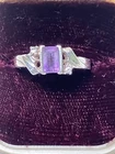 VINTAGE 925 STERLING SILVER MARKED AVON NV AMETHYST RING