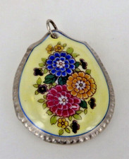 Anh&auml;nger Porzellan Blumen Rosenthal 1930er Jahre - NEUWERTIG (107426)