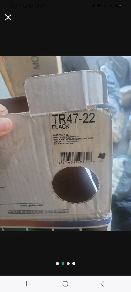 Ford Truck Seat Cover Front FIA 2008-2010 F250, F350, F450 TR47-22 BLACK - Image 4 of 4