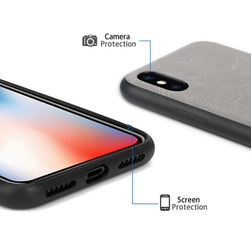 Slim Vintage Leder TPU + PC Stoßfest Back Case Cover für iPhone XS MAX XR X - Bild 11 von 31