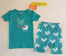 NWT Gymboree Sleepwear 3 3T Born a Unicorn Turquoise Short Pajamas
