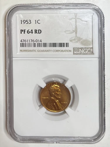 1953 Lincoln Wheat One Cent Penny 1C NGC PF 64 RD