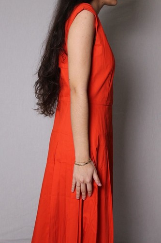 Salvatore Ferragamo Women's Floral Summer Dress Size 46 IT $1490 NWT TANGERINE - Picture 7 of 7