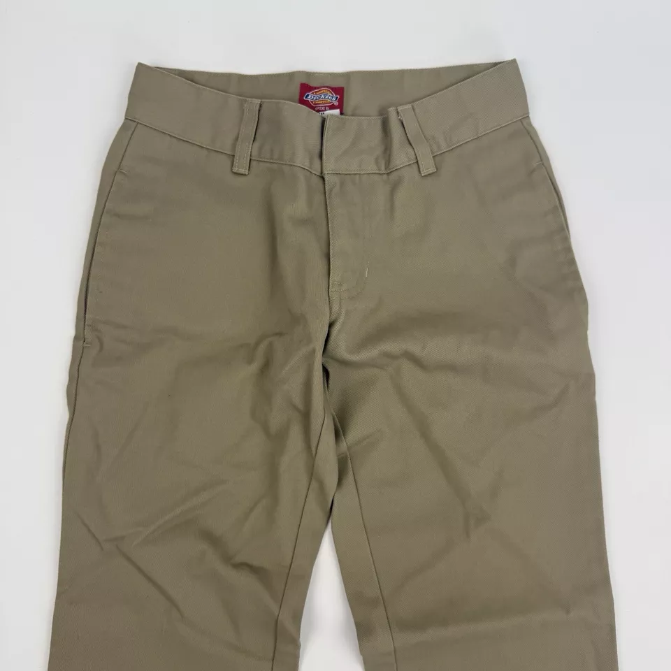 Pantalones chinos Dickies para niños color caqui tostado frente plano pierna recta talla 8 (25x24,5) Foto 3 de 4