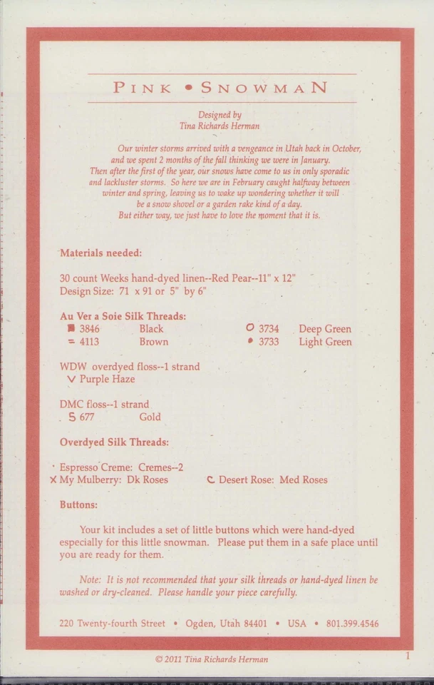 Cross Stitch Embroidery Shepherds Pink Snowman Birds Hearts Valentines - Image 3 of 3